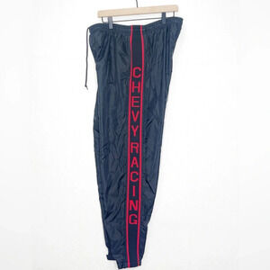 Vintage Pro Edge Chevy Racing Track Pants Black Red Size Large